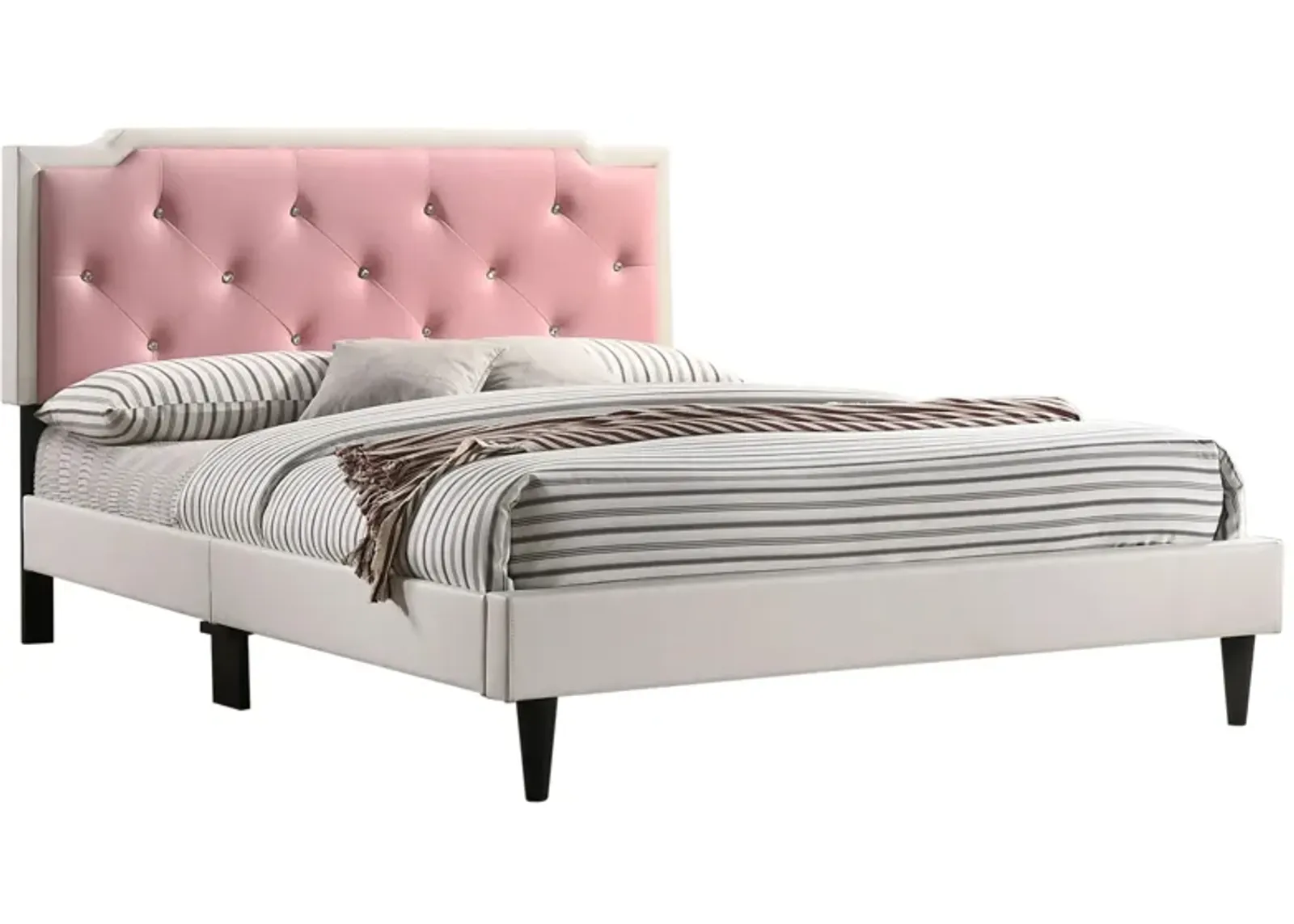 Deb Upholstered Bed in White by Glory Furniture