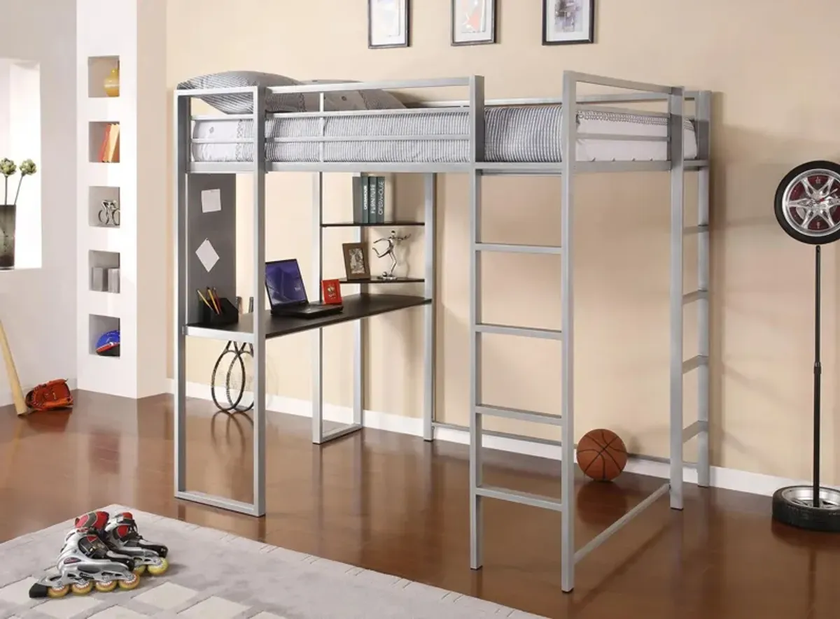 Abode Full Loft Bed in Silver by DOREL HOME FURNISHINGS