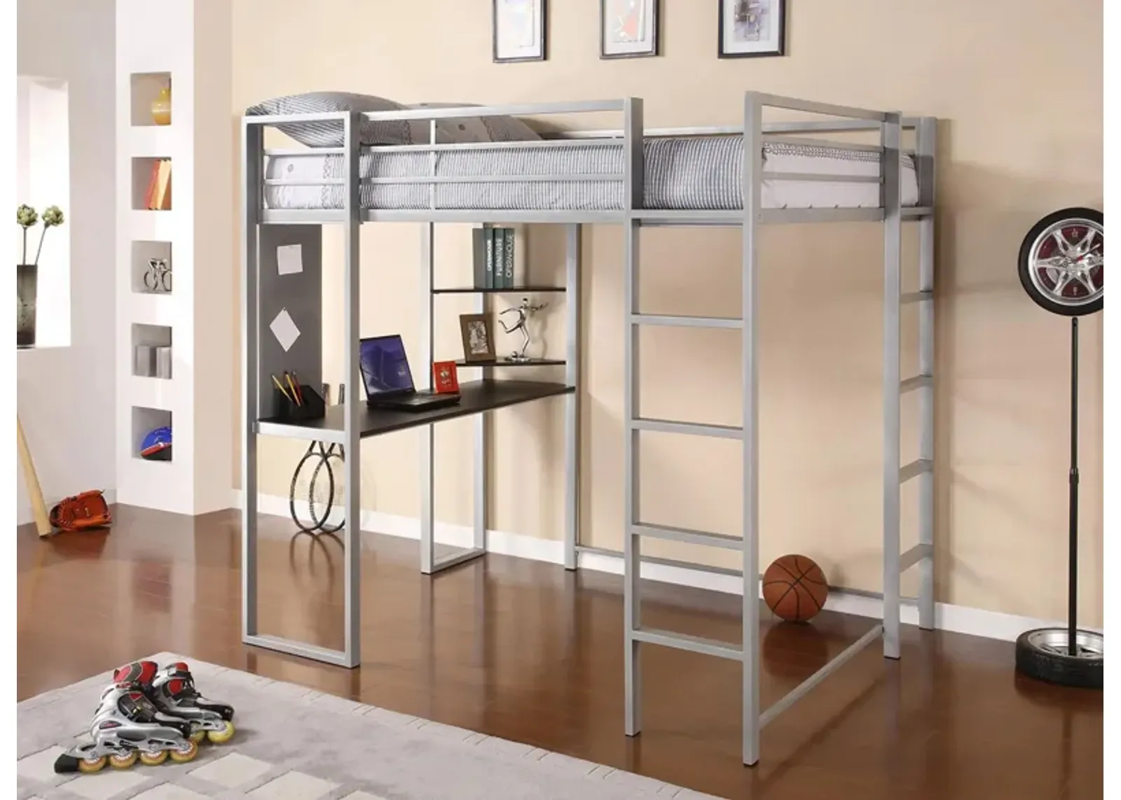 Abode Full Loft Bed in Silver by DOREL HOME FURNISHINGS