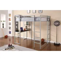 Abode Full Loft Bed in Silver by DOREL HOME FURNISHINGS