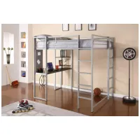 Abode Full Loft Bed in Silver by DOREL HOME FURNISHINGS