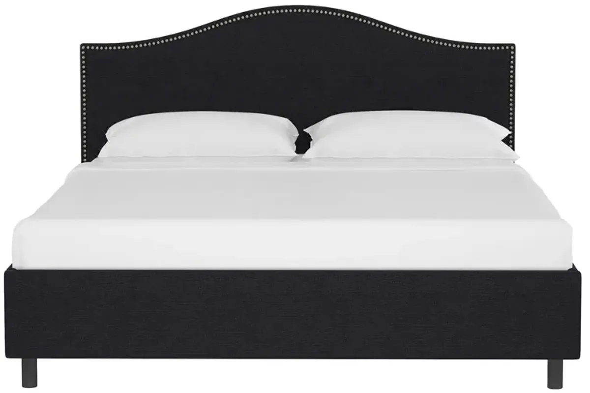 Alexander Platform Bed in Linen Black by Skyline