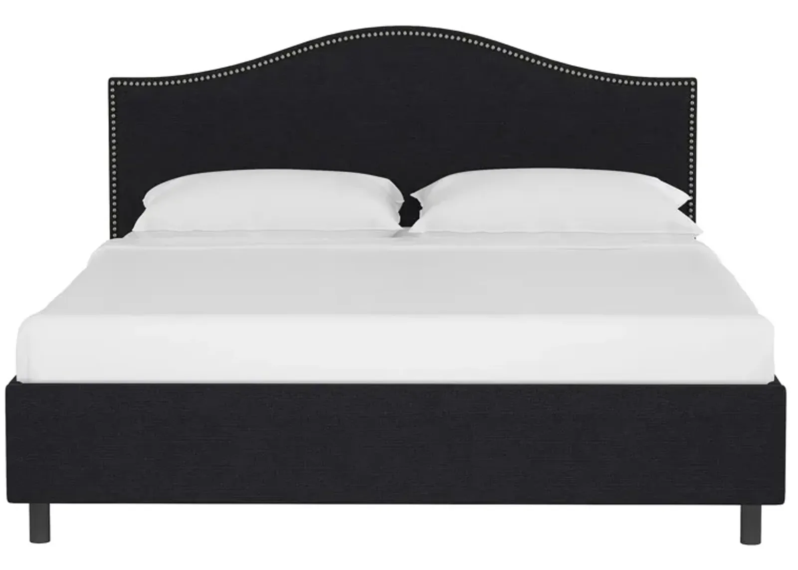 Alexander Platform Bed in Linen Black by Skyline