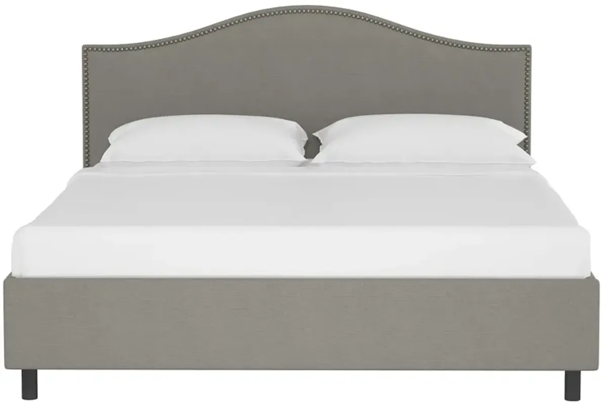 Alexander Platform Bed in Linen Gray by Skyline