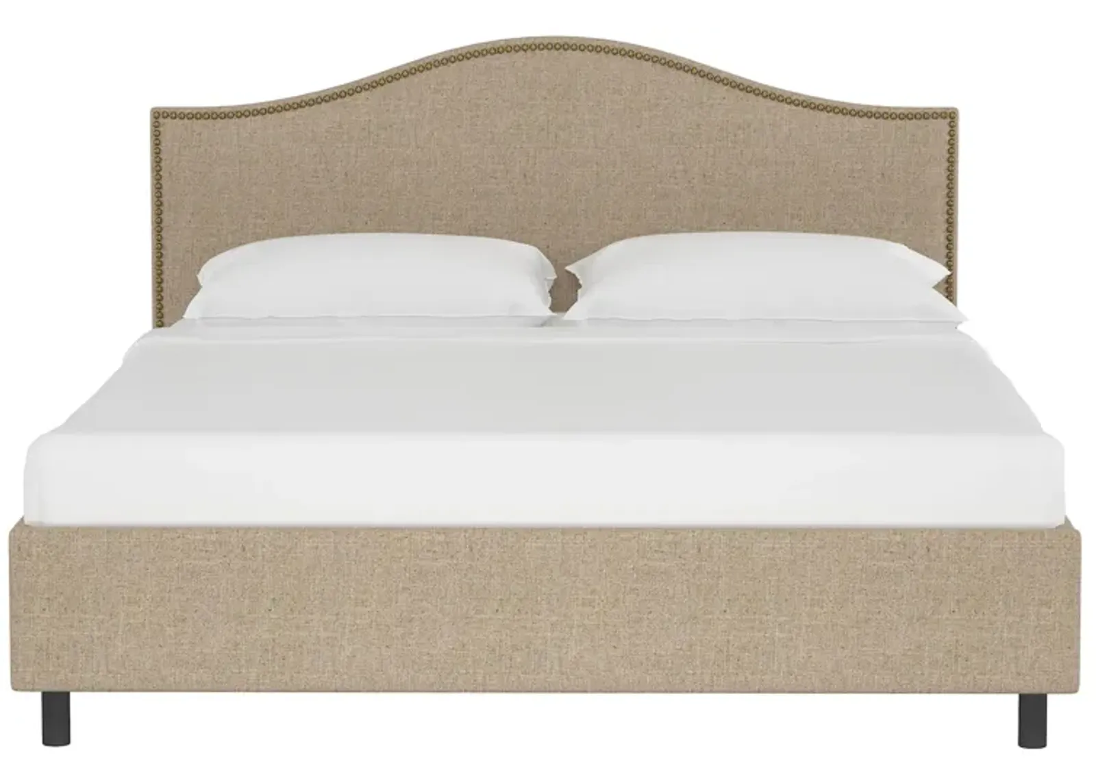 Alexander Platform Bed in Linen Sandstone by Skyline