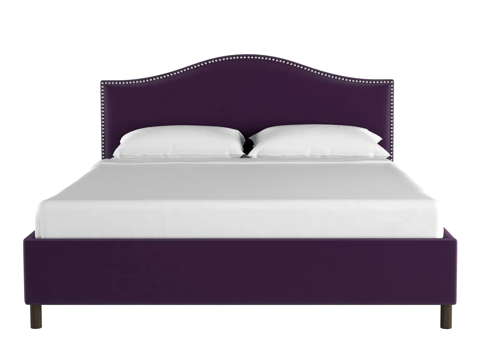 Alexander Platform Bed in Velvet Aubergine by Skyline