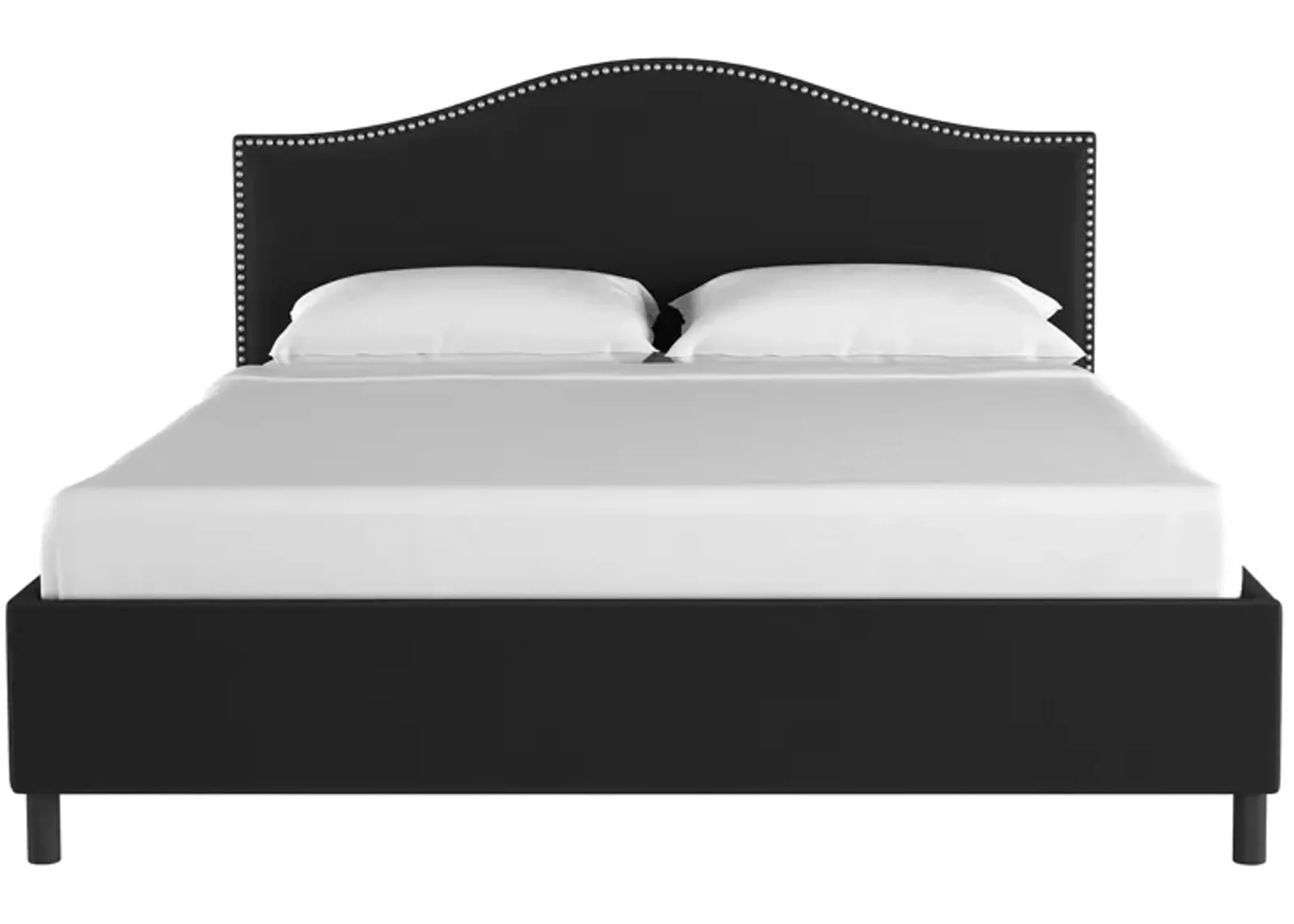 Alexander Platform Bed in Velvet Black by Skyline