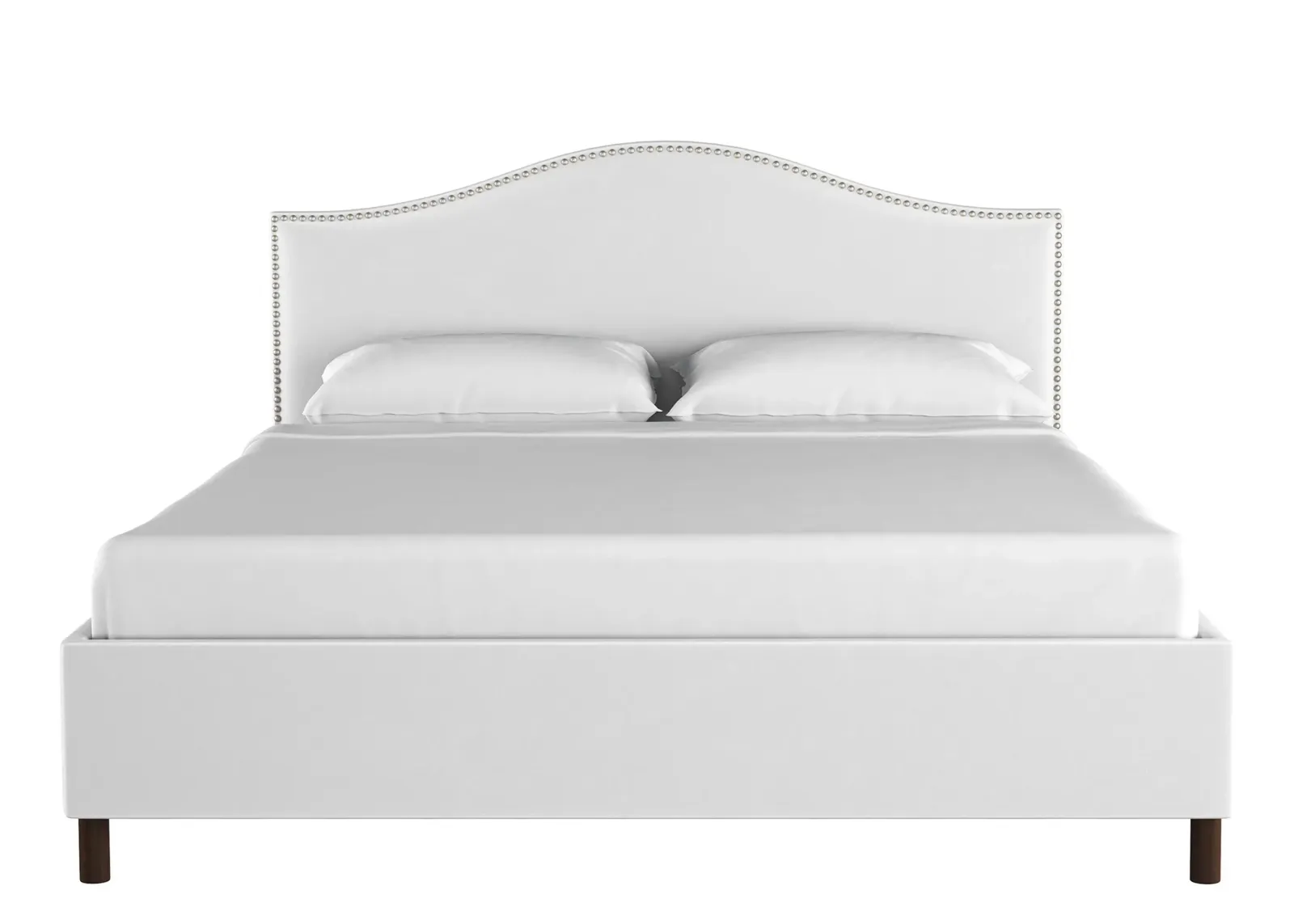 Alexander Platform Bed in Velvet White by Skyline