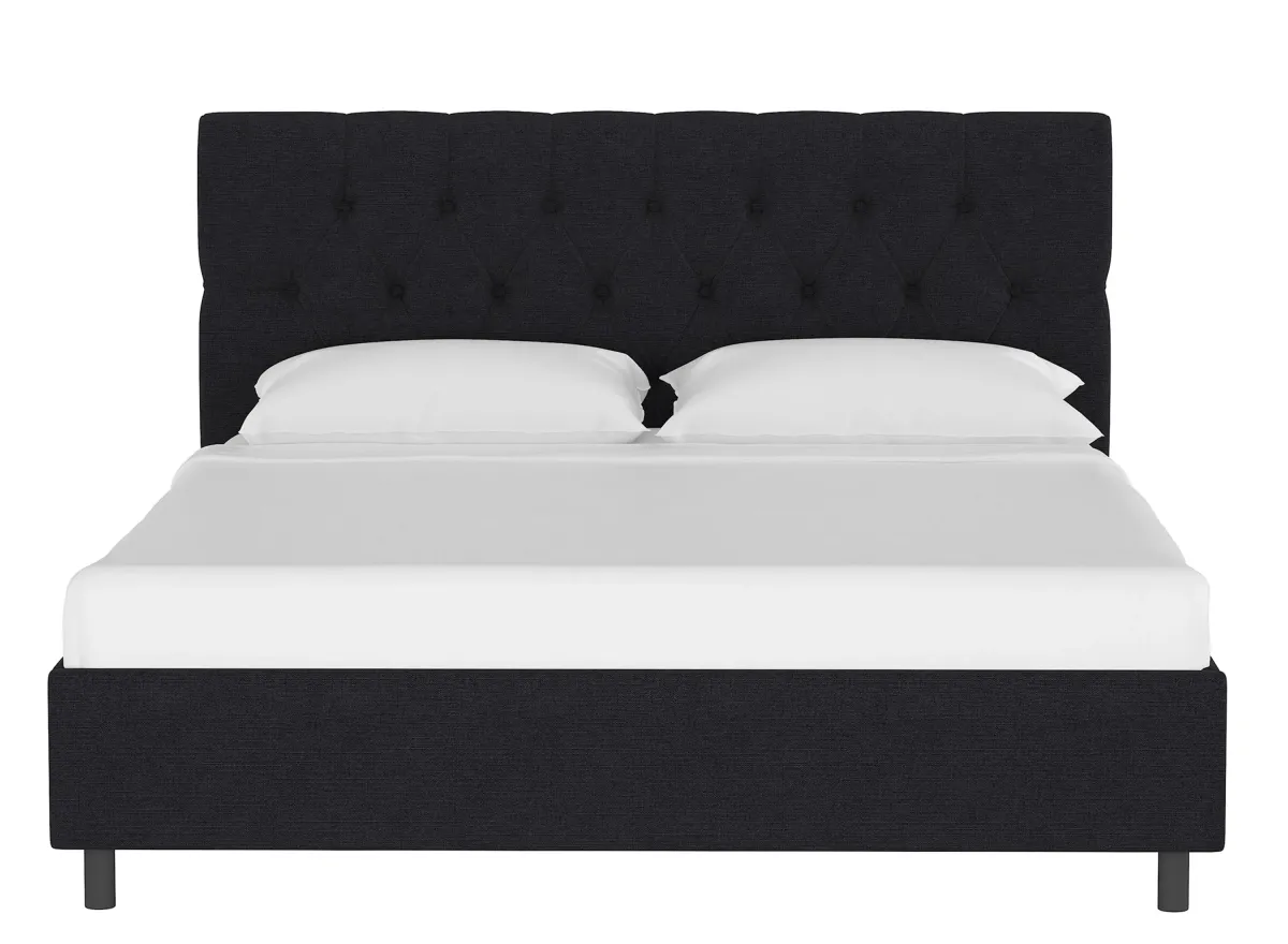 Blanchard Platform Bed in Linen Black by Skyline