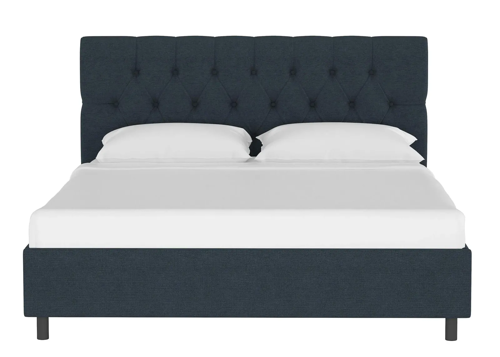 Blanchard Platform Bed in Linen Navy by Skyline