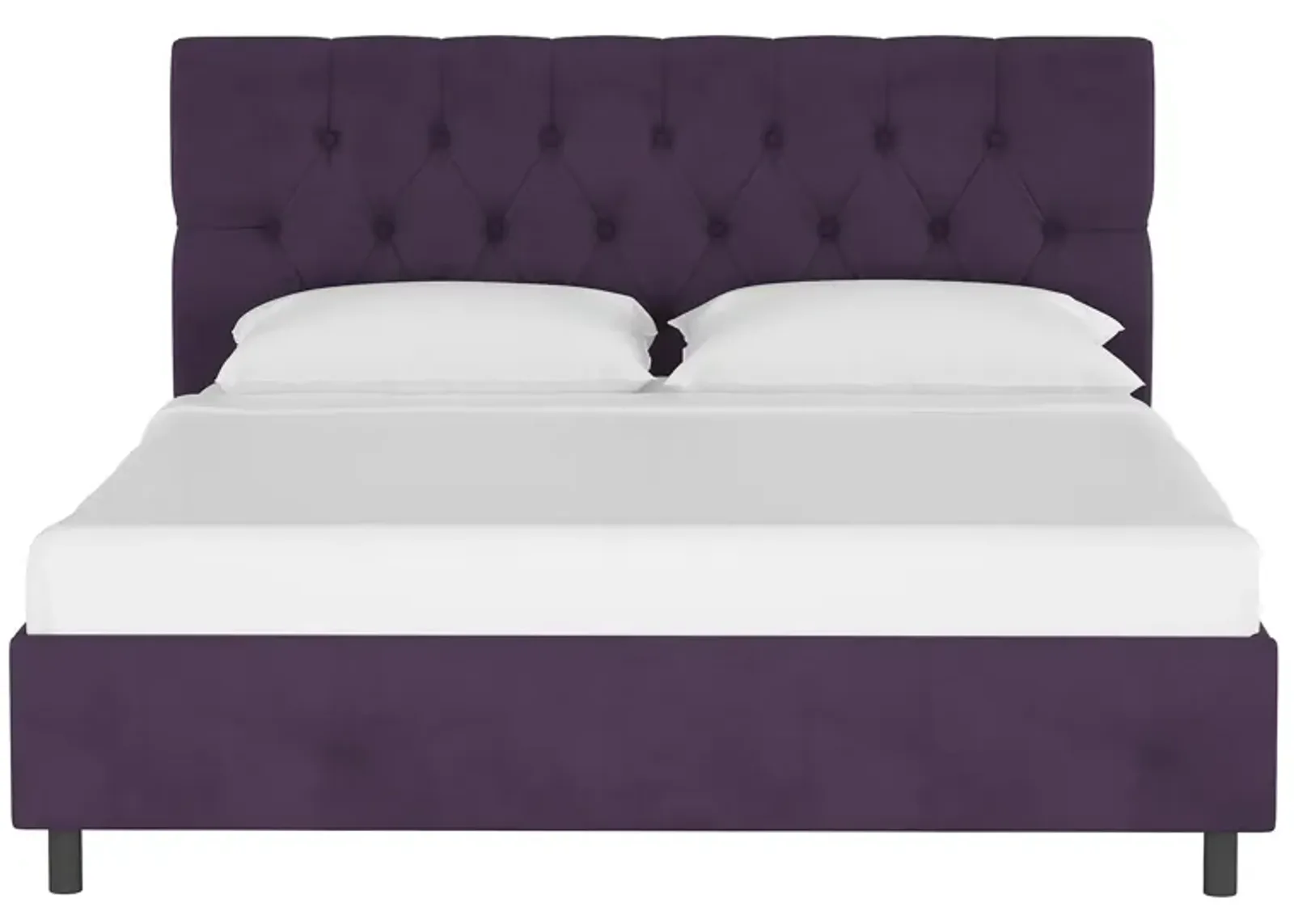 Blanchard Platform Bed in Velvet Aubergine by Skyline