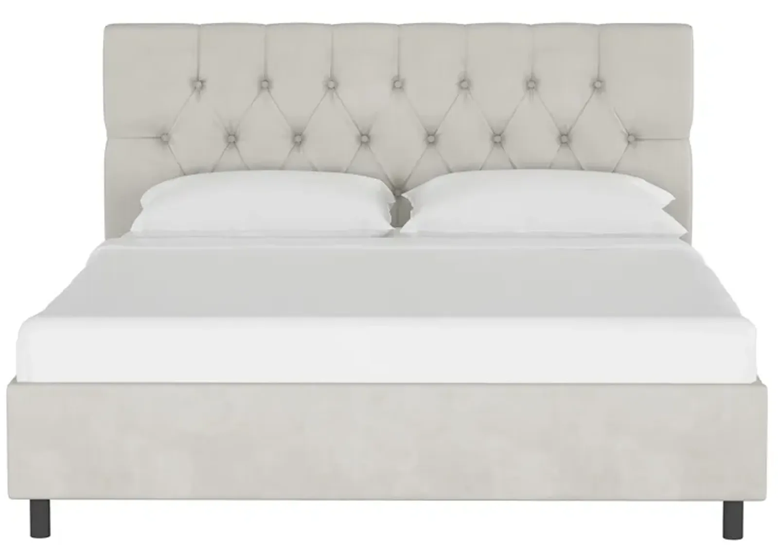 Blanchard Platform Bed in Velvet Light Gray by Skyline