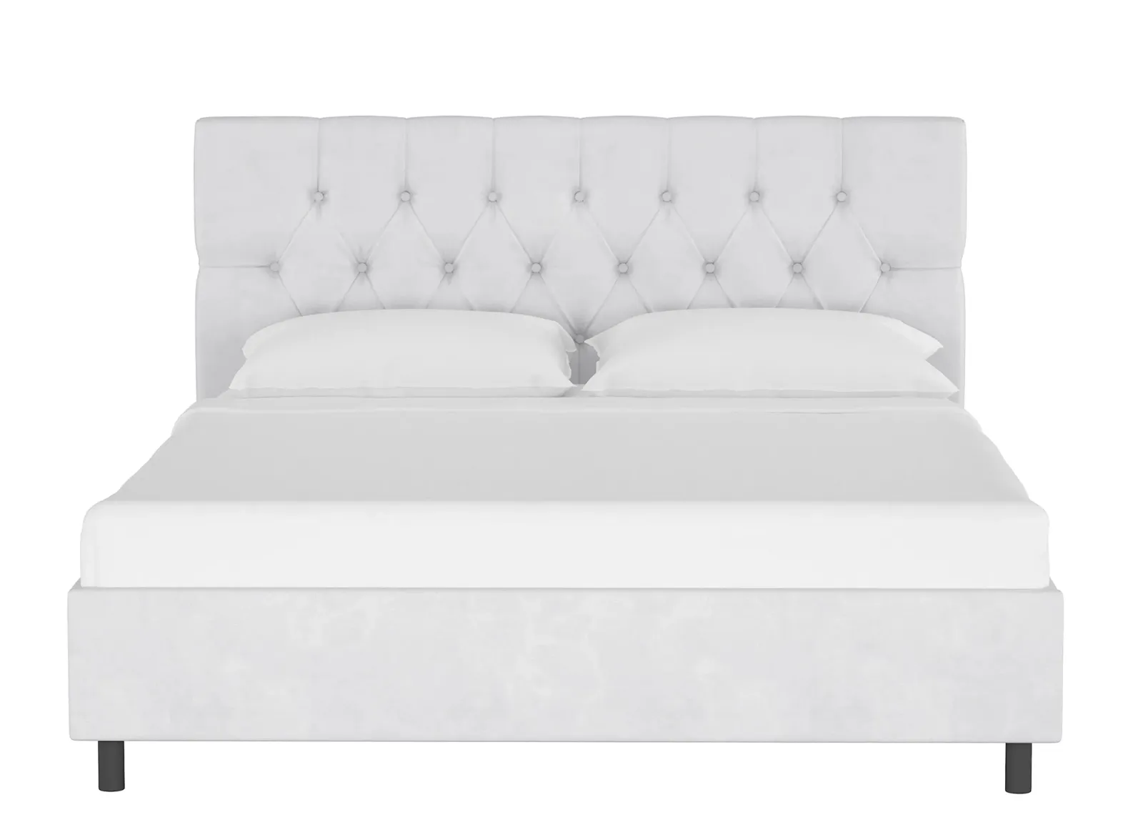 Blanchard Platform Bed in Velvet White by Skyline