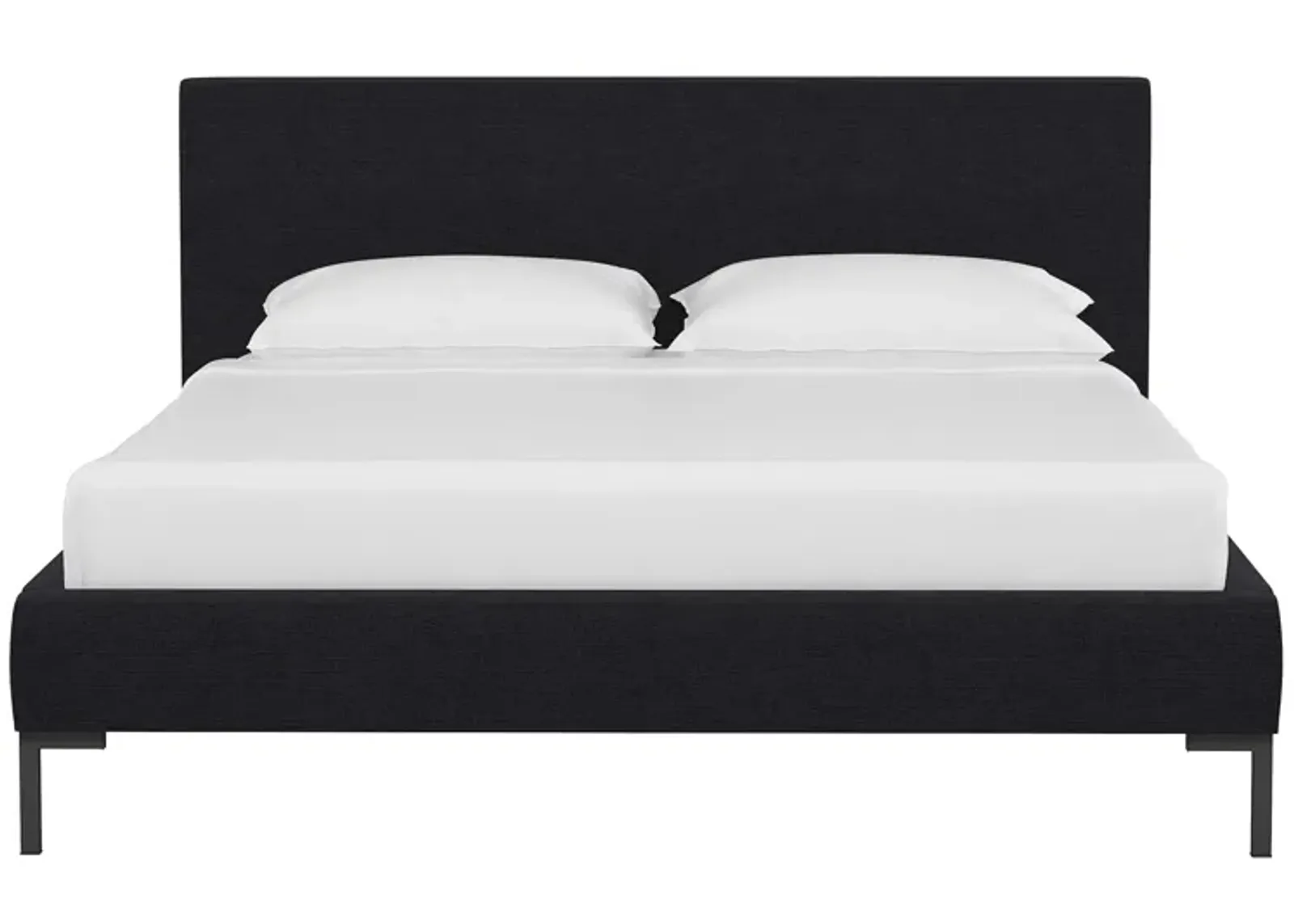 Malin Platform Bed in Linen Black by Skyline