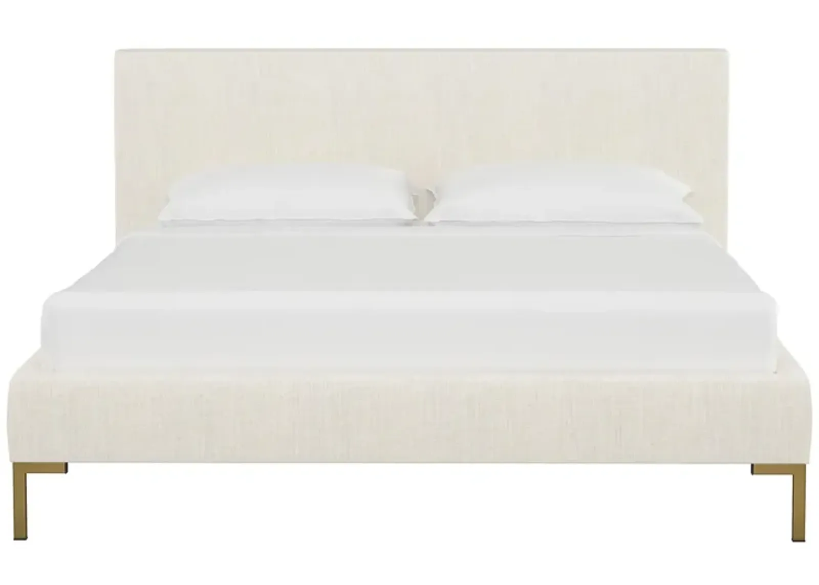 Malin Platform Bed in Linen Talc by Skyline