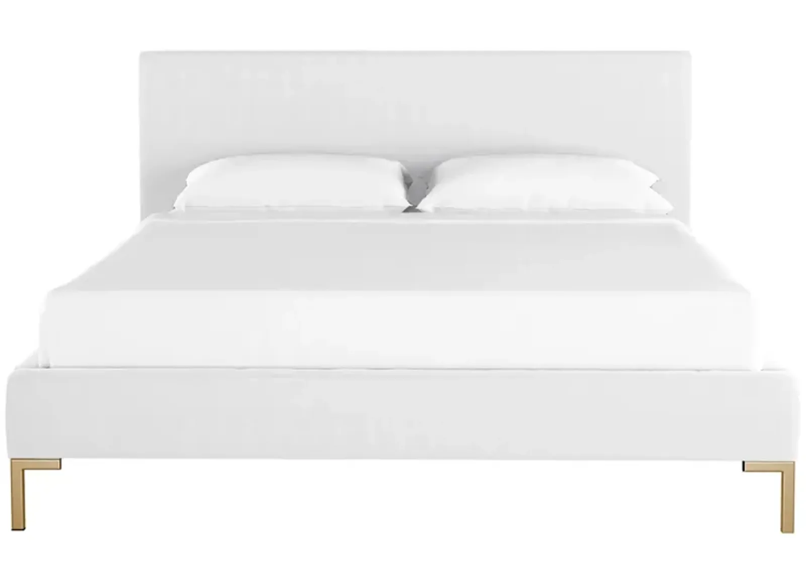 Malin Platform Bed in Velvet White by Skyline