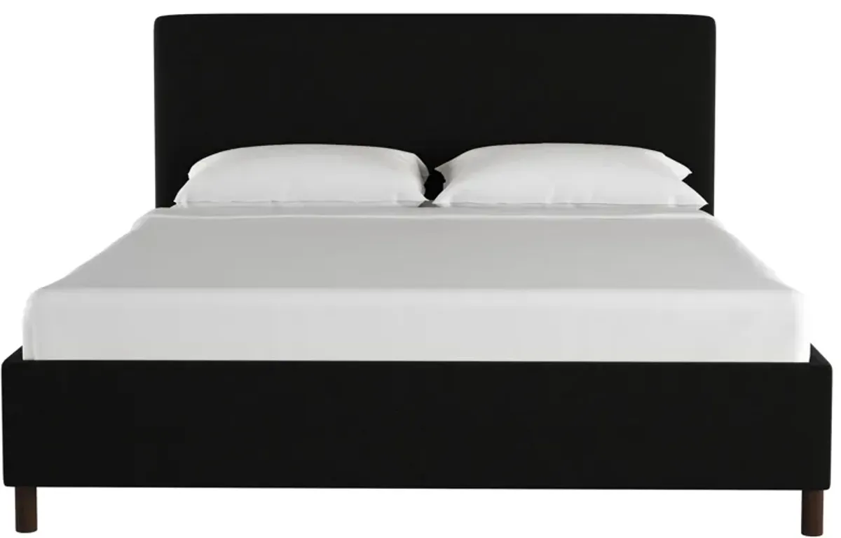 Valerie Platform Bed in Linen Black by Skyline