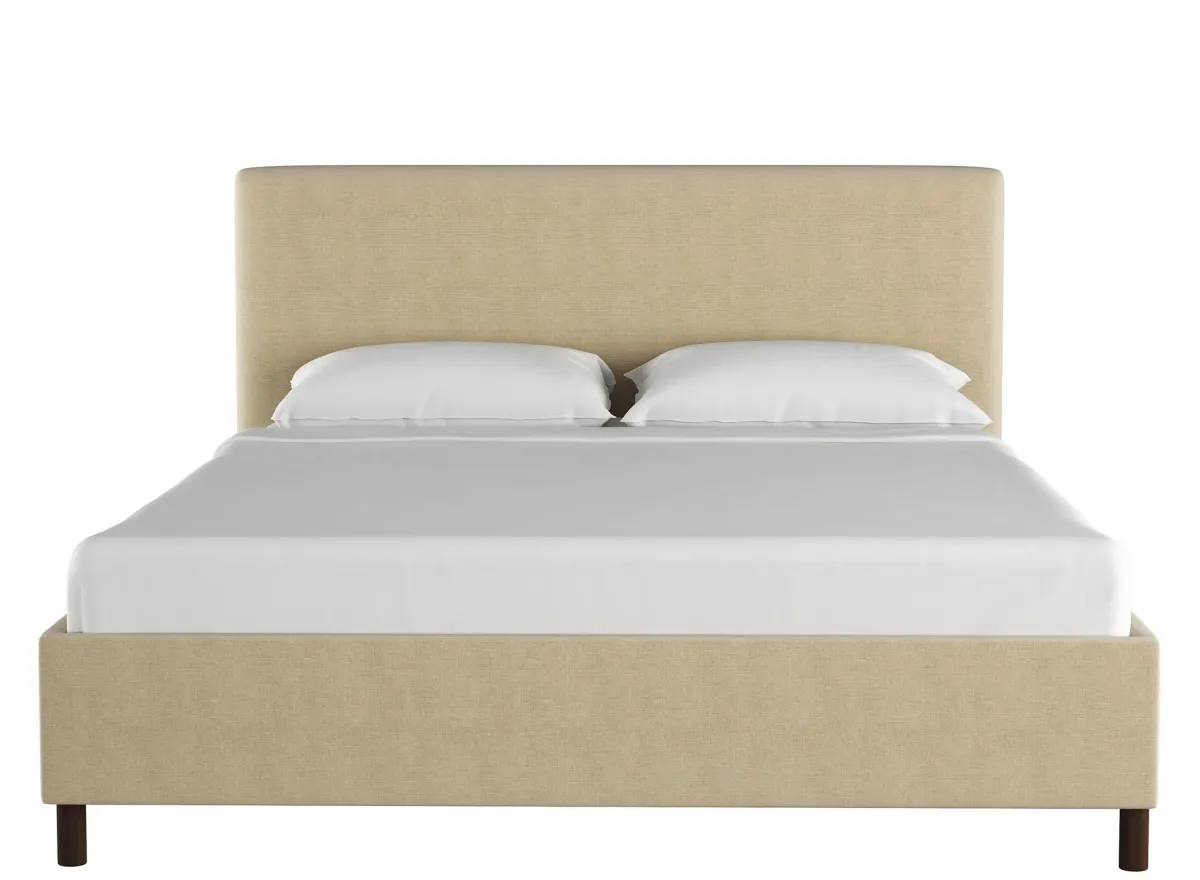 Valerie Platform Bed in Linen Sandstone by Skyline