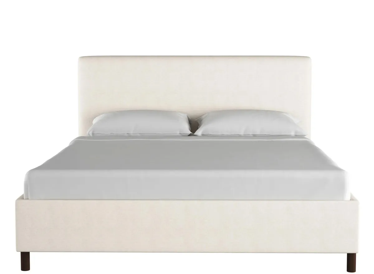 Valerie Platform Bed in Linen Talc by Skyline