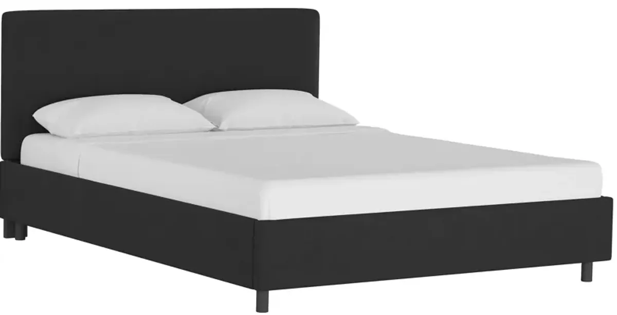 Valerie Platform Bed in Velvet Black by Skyline