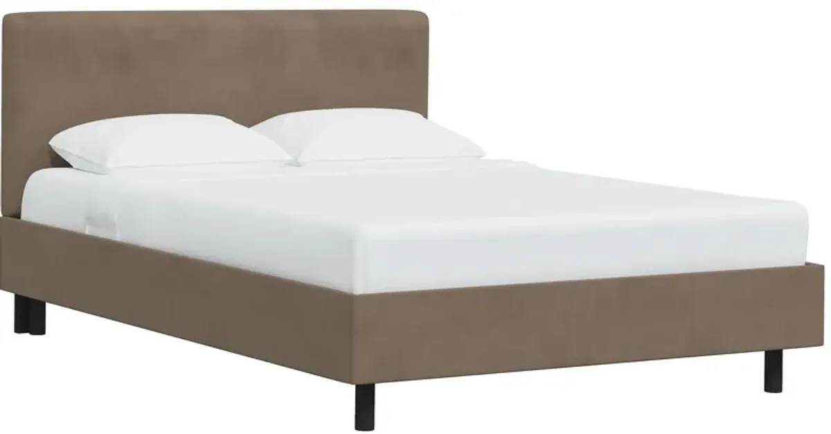 Valerie Platform Bed in Velvet Cocoa by Skyline