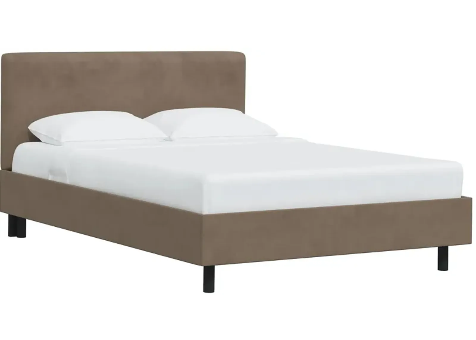 Valerie Platform Bed in Velvet Cocoa by Skyline