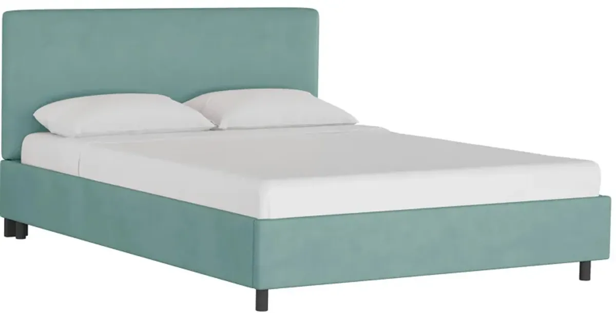 Valerie Platform Bed in Velvet Caribbean by Skyline