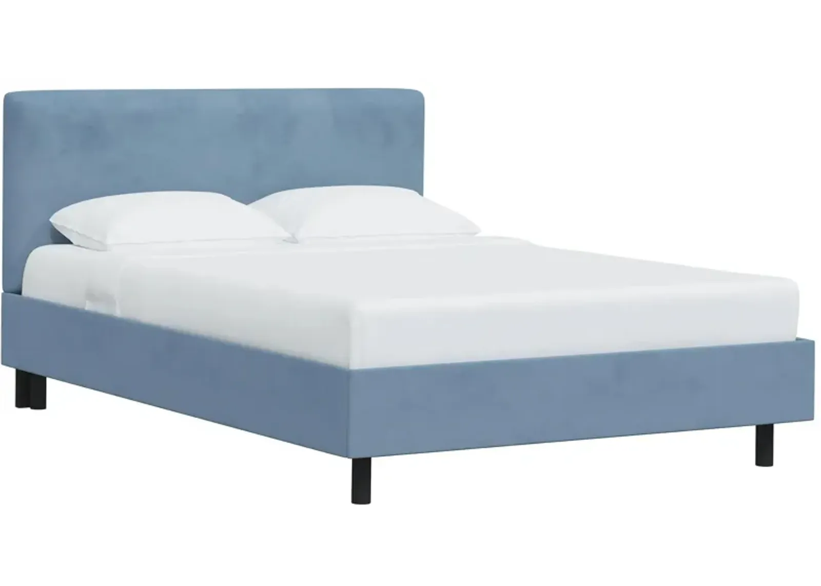 Valerie Platform Bed in Velvet Ocean by Skyline