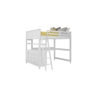 Lake House Loft with Desk in White by Hillsdale Furniture