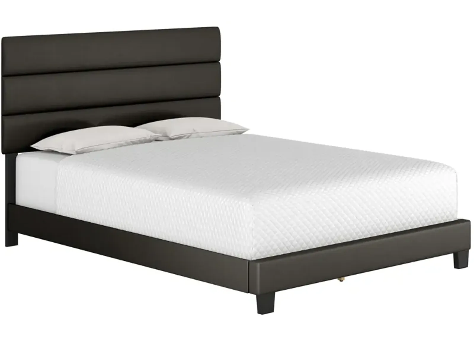 Parker Faux Leather Platform Bed in Black by Boyd Flotation