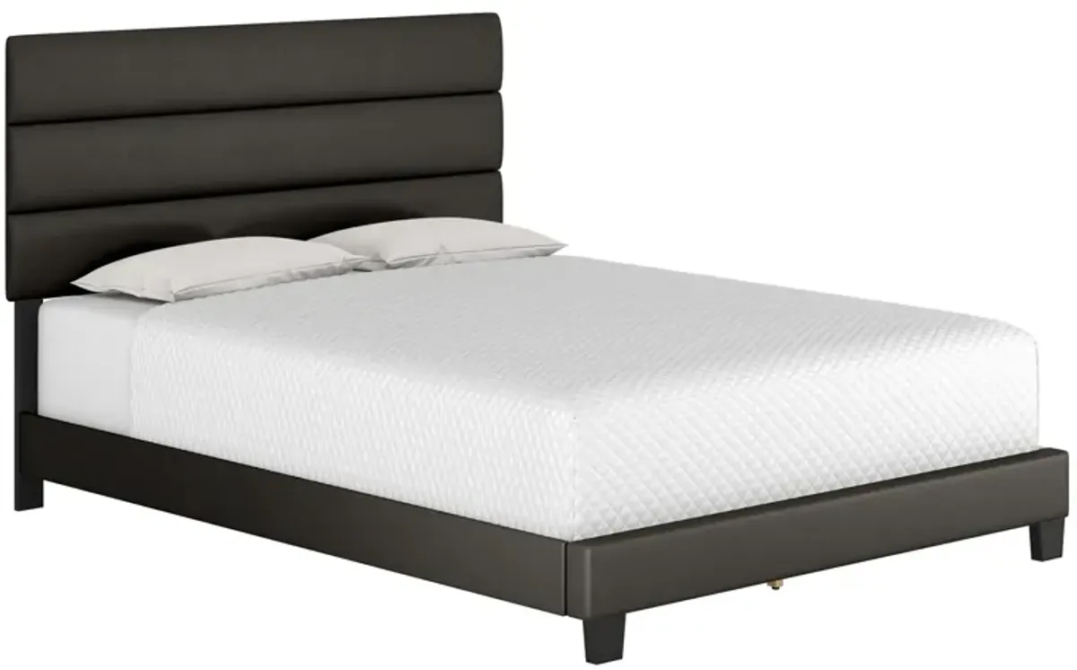 Parker Faux Leather Platform Bed in Black by Boyd Flotation