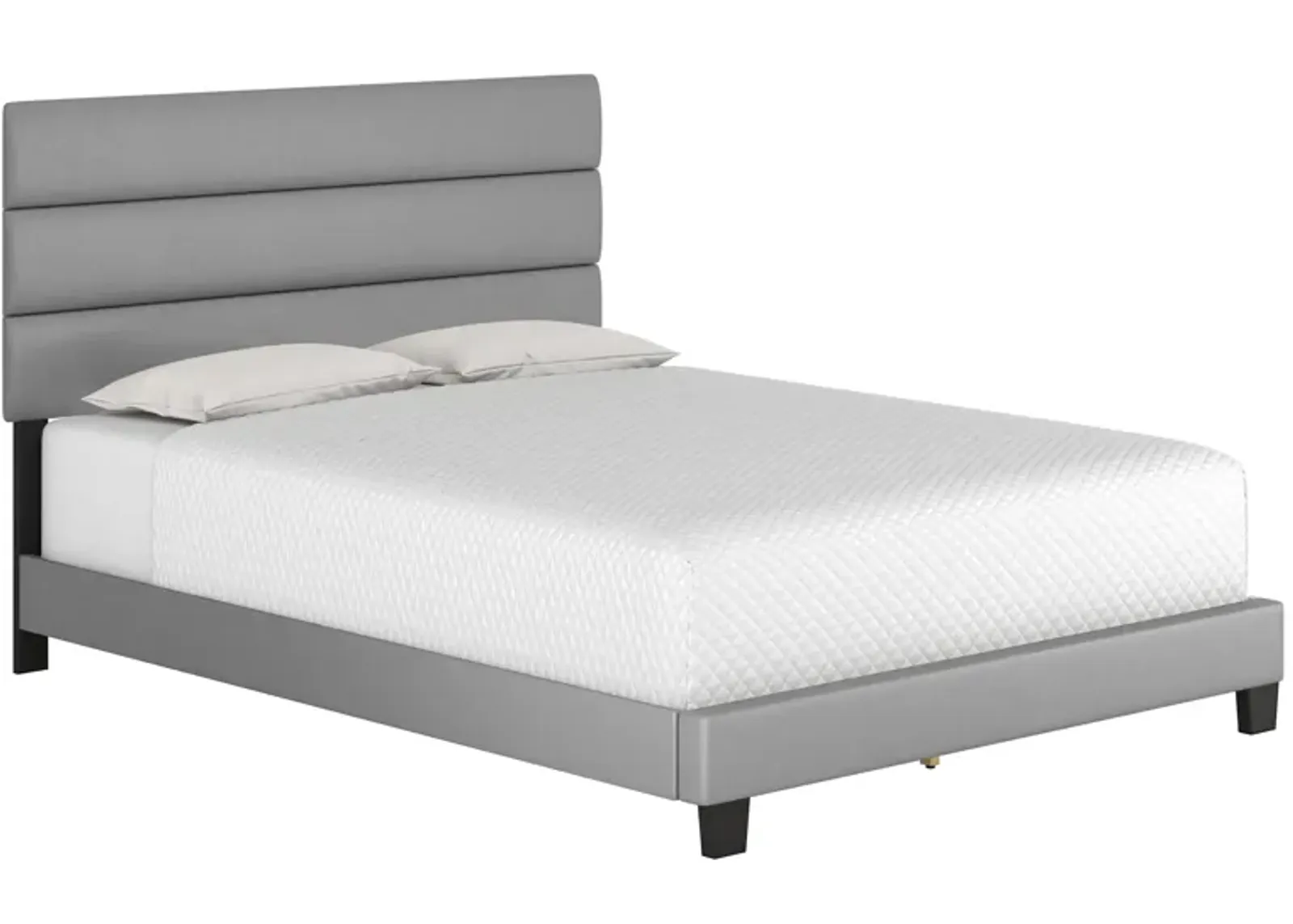 Parker Faux Leather Platform Bed in Gray by Boyd Flotation