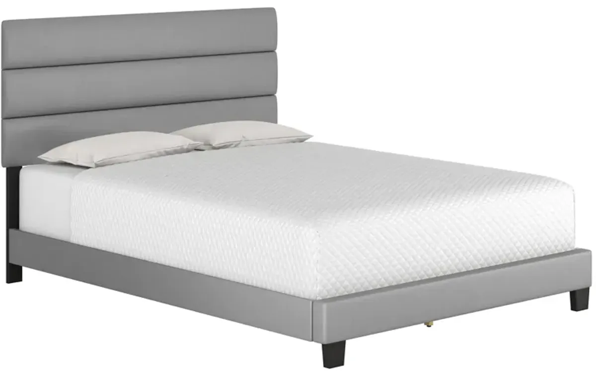 Parker Faux Leather Platform Bed in Gray by Boyd Flotation