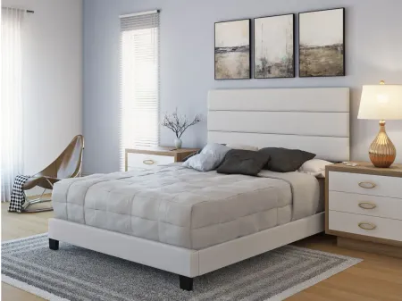 Parker Faux Leather Platform Bed in White by Boyd Flotation