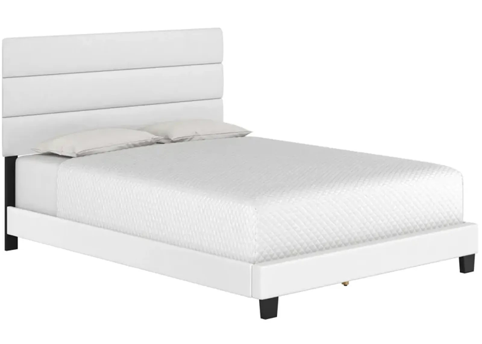 Parker Faux Leather Platform Bed in White by Boyd Flotation