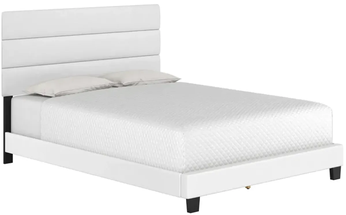 Parker Faux Leather Platform Bed in White by Boyd Flotation