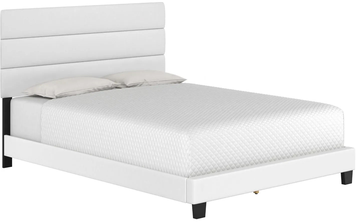 Parker Faux Leather Platform Bed in White by Boyd Flotation