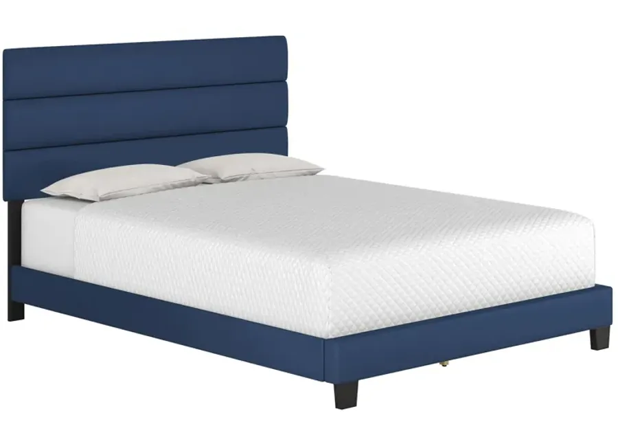 Parker Faux Leather Platform Bed in Blue by Boyd Flotation