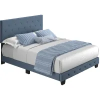 Caldwell Fabric Platform Bed in Blue by Boyd Flotation