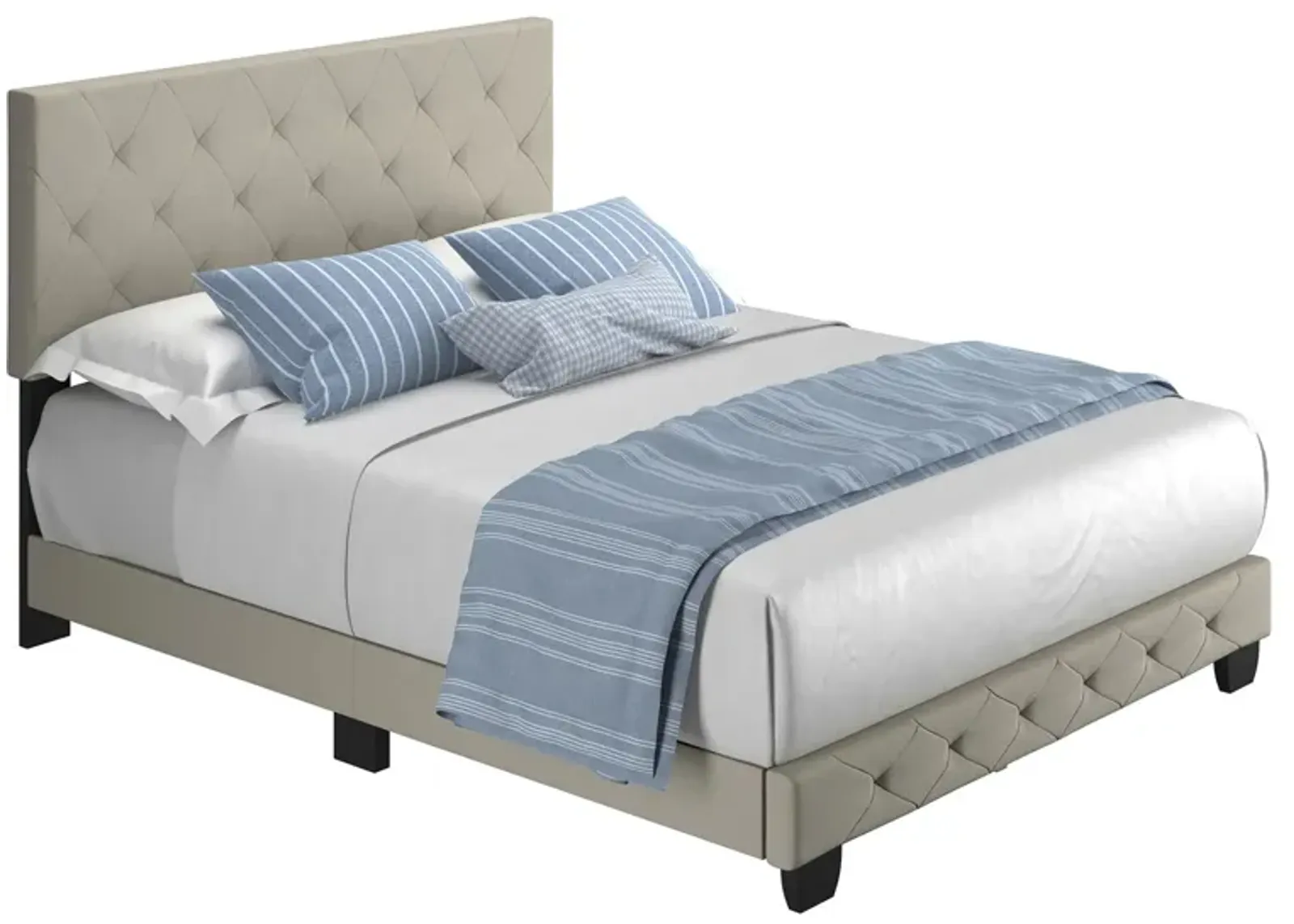 Caldwell Fabric Platform Bed in Eggshell by Boyd Flotation