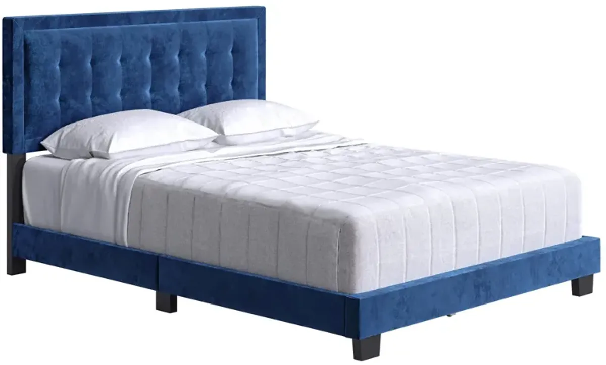 Paterson Velvet Touch Platform Bed in Blue by Boyd Flotation