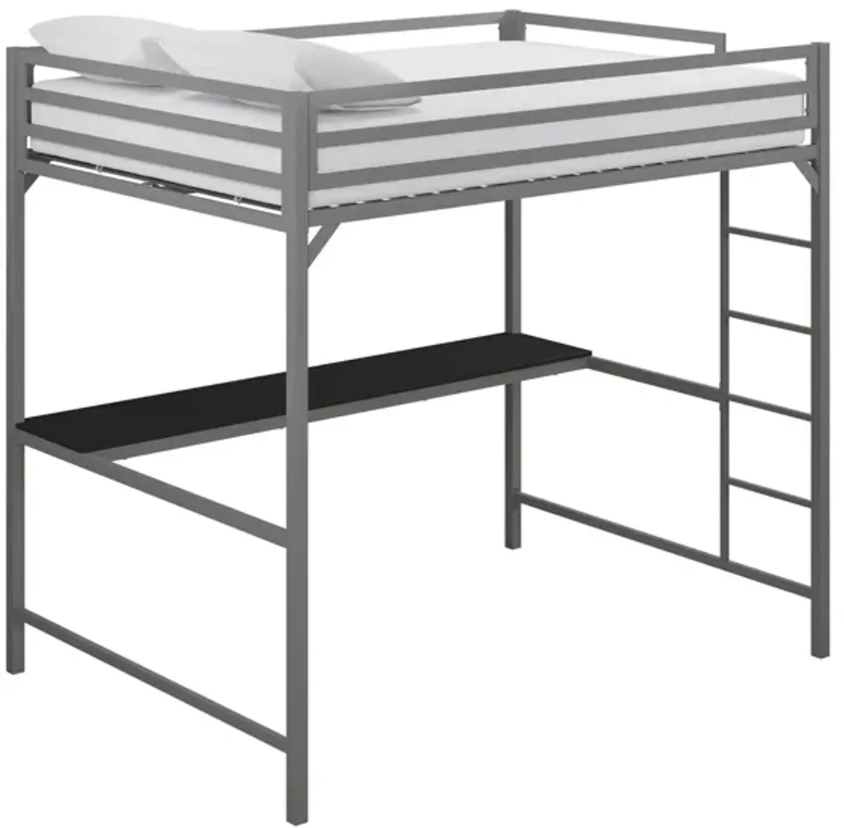 Miles Loft Bed with Desk in Silver by DOREL HOME FURNISHINGS