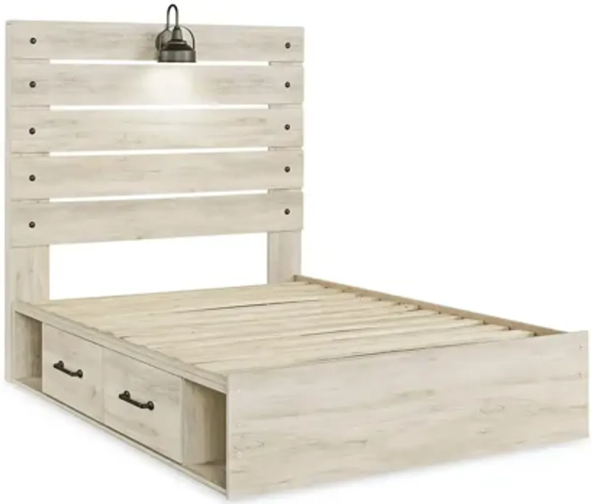 Luna Panel Bed with 2 Side Storage Drawers