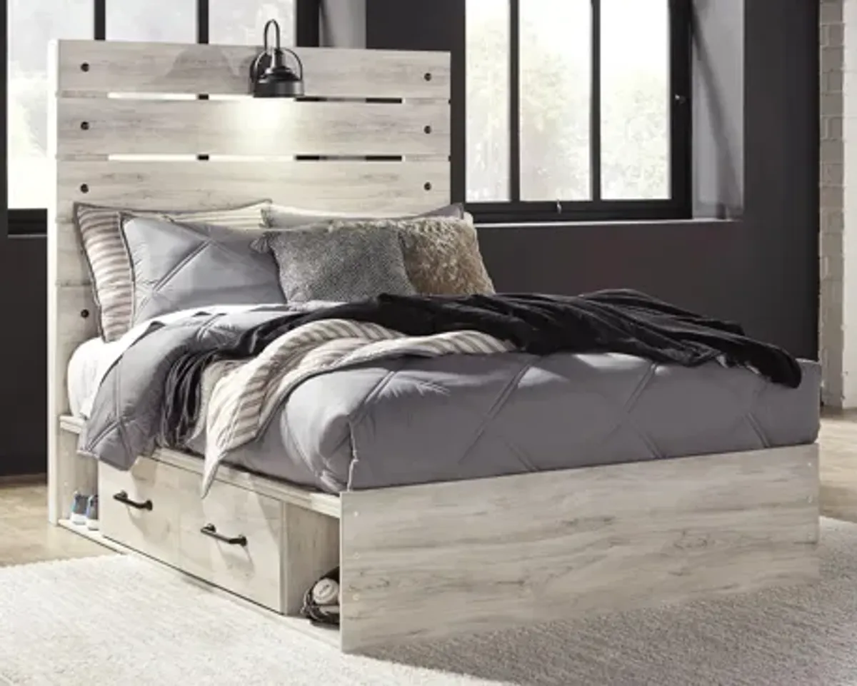 Luna Panel Bed with 2 Side Storage Drawers