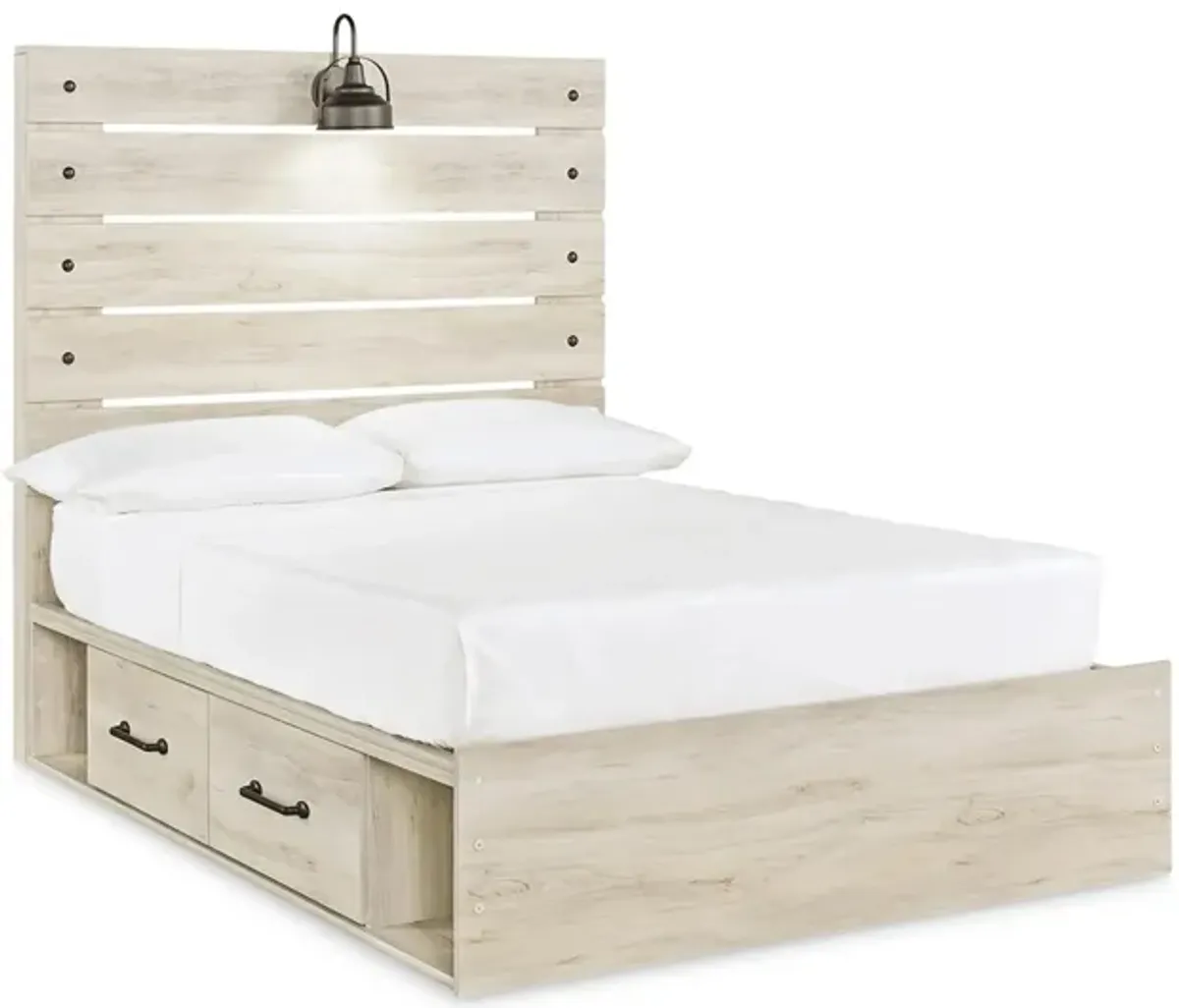 Luna Panel Bed with 2 Side Storage Drawers