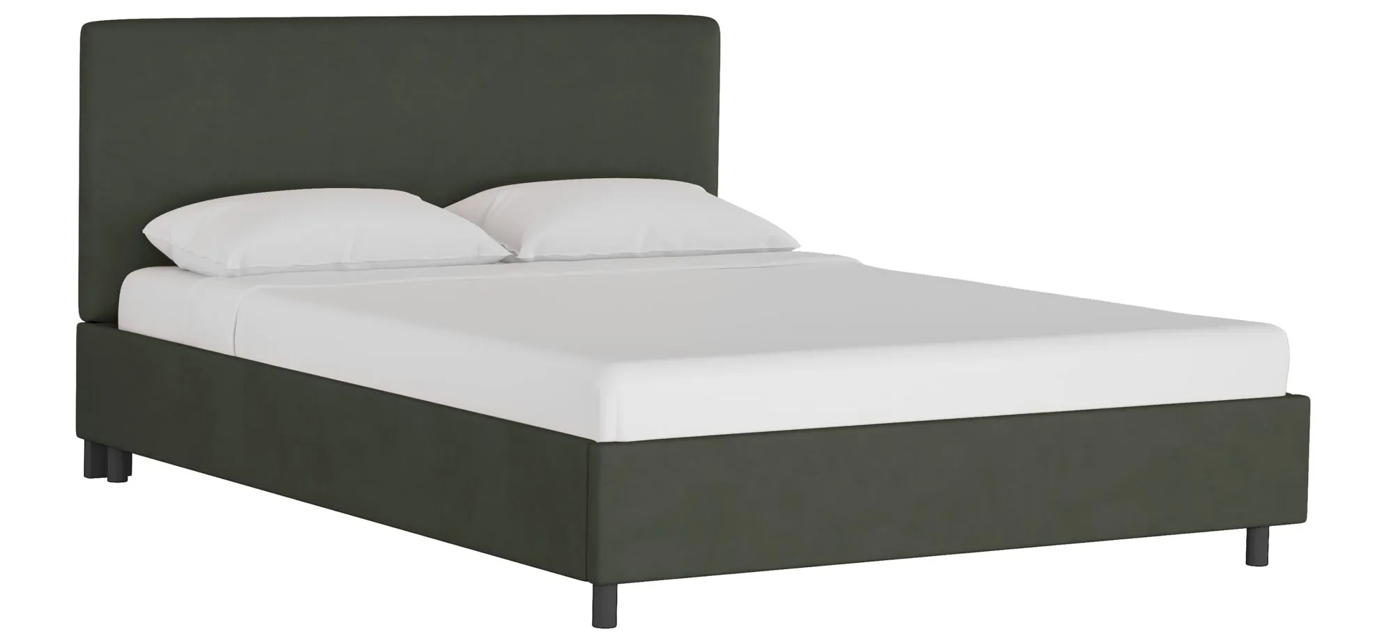 Valerie Platform Bed in Velvet Pewter by Skyline