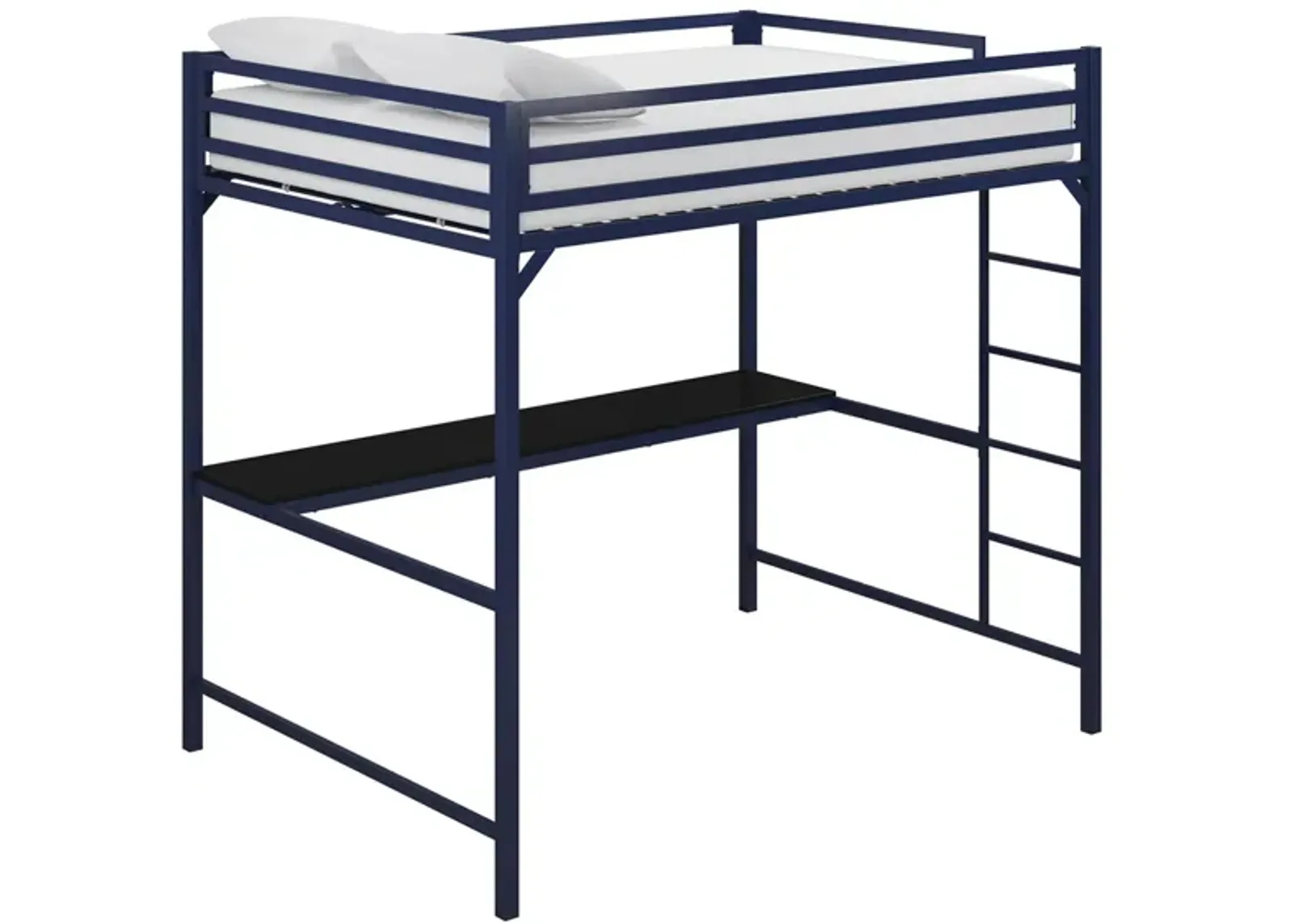 Miles Loft Bed with Desk in Blue by DOREL HOME FURNISHINGS