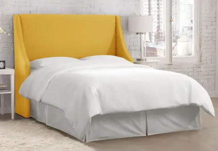 Cam Wingback Headboard in Linen French Yellow by Skyline