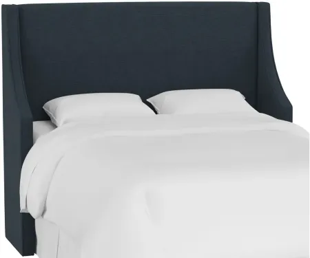 Cam Wingback Headboard in Linen Navy by Skyline