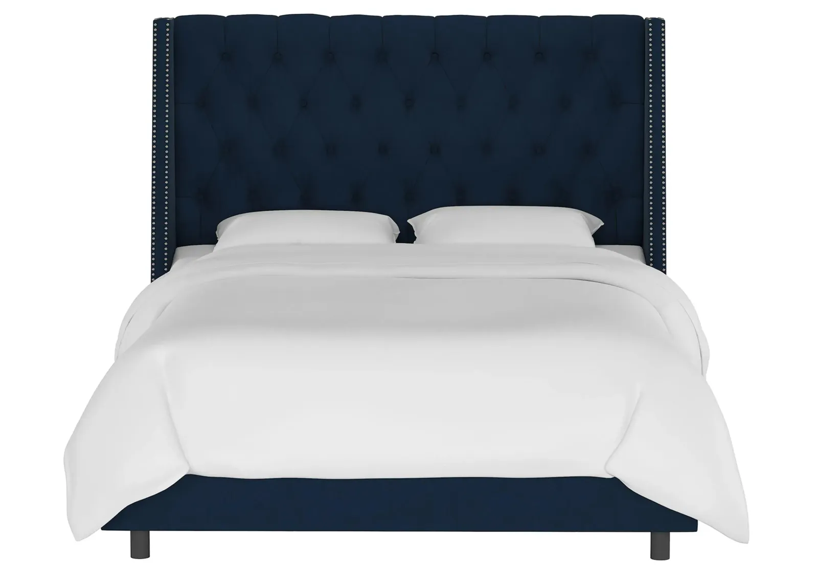 Sheridan Wingback Bed in Velvet Ink by Skyline